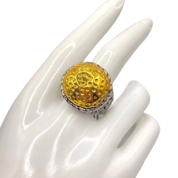 Mixed metal two tone dome bubble ring size 7.5 - Picture 2 of 4